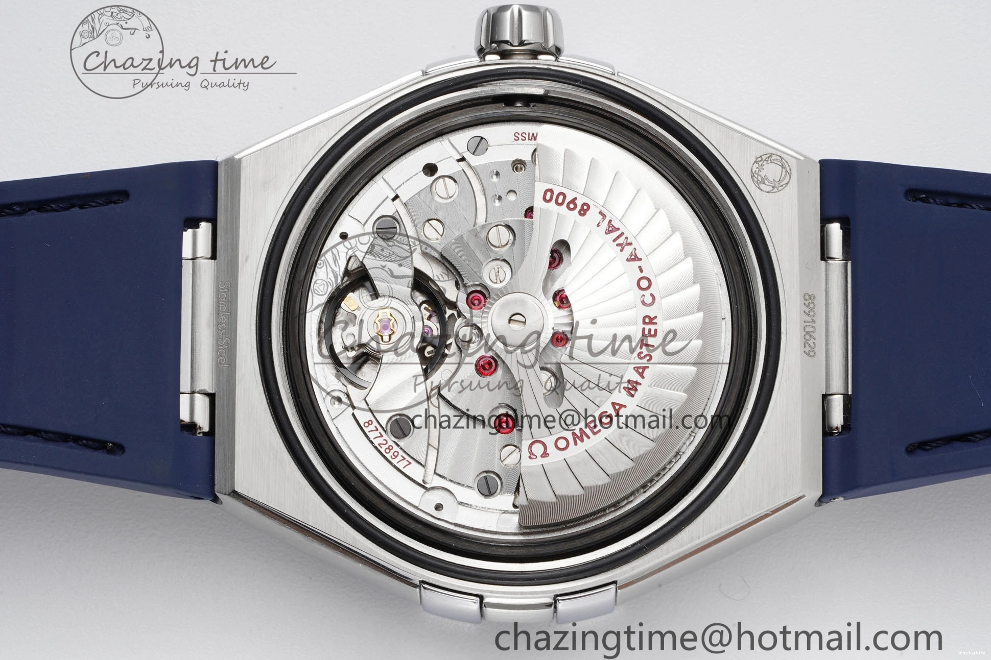 0114 Constellation Blue Ceramic SS 8F 1:1 Best Edition Blue Dial on Blue Gummy Strap A TravelReady 7800